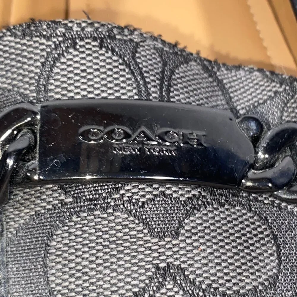 Coach Black and Gray Signature Canvas Loafers